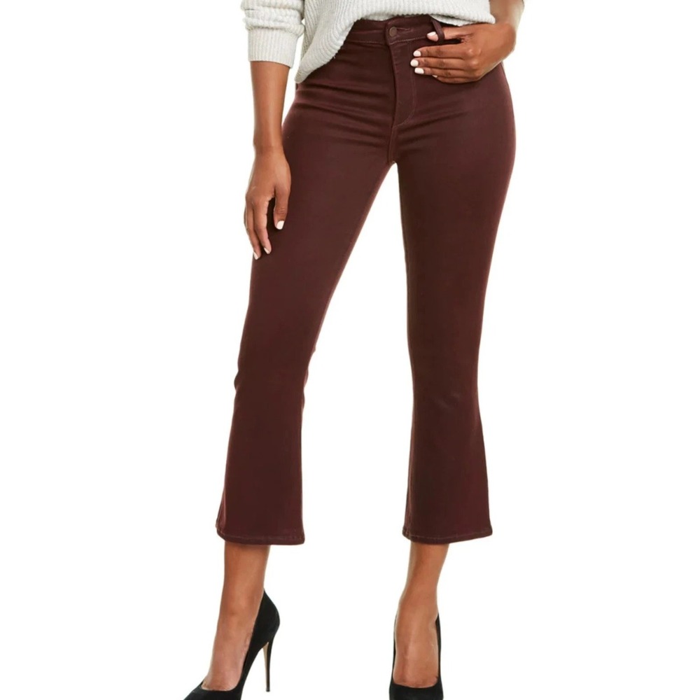 DL1961 Bridget Cropped High Rise Instasculpt Boot Plum Berry Jeans